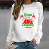 Erkek Hoodies Tişörtü Mutlu Noel Baskı Artı Boyutu Kadın Moda Bayanlar O-Boyun Kazak Top Sudaderas Con Capucha