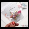 Baby, Maternityskorean Söt Babyklipp för tjejer Glitter Sequins Star Crown Heart Hair Aessories Bows Kids Hairpin Pin Drop Leverans 2021 5