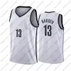 2021 Vintage Brooklyns 13 Harden Jersey Kevin 7 Durant Kyrie 11 Basket Irving Jersey Nero 2021 City Blue Uniform Nuova stagione basket Jesreys Taglia S-2XL