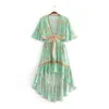 Chu Sau Schönheit Boho Blumendruck Swing Kleid Frauen Urlaub Stil Mode Unregelmäßige Kleider Weibliche Vestido De Moda 210508