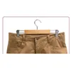 Percha de falda Retro de madera Natural, organizador de pantalones para hombres, mujeres y niños, con pinzas para pantalones