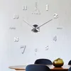 Wanduhren, dekorative Uhr, moderne DIY, Stummschaltung, Heimdekoration, Büro, 3D-Spiegeloberfläche, Aufkleber, riesig, rahmenlos