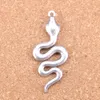 15 Uds. De abalorios de cobra de serpiente chapados en bronce y plata antigua, colgante DIY para collar, pulsera, brazalete, hallazgos 51*21mm