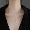 Подвесные ожерелья корейский S925 Серебряная серебряная мода простота Алфавит Ожерелье Удача персонализированный ювелирный подарок женщин 214b