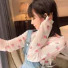 Ruoru Harajuku Mesh Top Kawaii Kobiety Topy Z Długim Rękawem Kobiet Koszula Koszula Estetyczna Cute Ladies T Koreański Styl Drop 210623