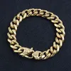 pulsera cubana rellena de oro