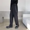 Мужские брюки Мужчина 2022 весенний корейский стиль персонализированный дизайн молнии на молнии мужчина случайный белый для брюк размер m-xxl