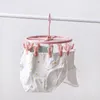 Cintres supports 12 Clips support de séchage multi-fonctionnel sous-vêtements chaussettes serviettes cintre rotatif pince à linge ménage