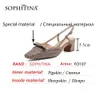 Sophitina mogna stil kvinnliga skor kvinnor midlack fjäril-knut bekväm dressing sommar kvadrat tå slingback fo107 210513