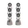 Boucles d'oreilles longues oxydées en forme de cloche ronde afghane vintage pour femmes Boho Ethnic Bells Gland Dangle Boucles d'oreilles