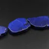 2strands / lot Lapis Blue Raw Blub Tibuise Slab Slice Свободные бусины, Натуральный магнезит Howlite Nugget Кулонки Бусины Ожерелье Ювелирные Изделия