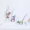Европейские и американские современные три котенка творческие цветные смолы ремесел украшения животных подарки гостиной спальня аниме декор 210804