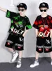 Set di vestiti per ragazzi estivi 2021 Set di abbigliamento per bambini Streetwear Top + pantaloni 2 pezzi Vestiti per bambini per adolescenti 6 8 10 12 14 anni MD21A023 X0802