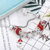 Nouveau père noël balancent Bracelet à breloques rouge bonhomme de neige perles marque Bracelet pour femmes bijoux de noël livraison directe