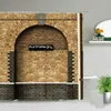 Marokkanisches Duschvorhang-Set, gealtertes Tor, geometrisches Muster, Tür-Design, Eingang, architektonischer orientalischer Stil, Badezimmervorhänge 210915
