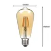 Żarówki 10 sztuk / partia ST64 4W 6W 8W Edison LED żarówki Lampa 220 V E27 Vintage Antique Retro Ampoule Wymień żarowe światło