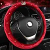 steering wheel cover red leather