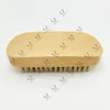 MOQ 50 PCS OEM Custom LOGO Square Wooden Beard Brush White Boar Hairs Brushes Men Facial Hair ombing Sales for Amazon