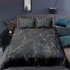 Set di biancheria da letto Copripiumino marmorizzato di lusso Trapunta geometrica da 2/3 pezzi Set letto matrimoniale king size Piumino con texture naturale