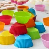 Kalıplar Yeni Silikon Kalıp Kek Kek Muffin Pişirme Bakeware Olmayan Yapışmaz Isıya Dayanıklı Kullanımlık Kalp Cupcakes Kalıpları DIY Puding Renkli DH8575