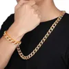 Aglover Cubaanse herenketting, 13mm, hiphop-stijl, Miami Cube, zilver en goud, met ijs diamant, rapper Q0809