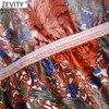 Zevity Womenホリデー熱帯花柄プリント弾性ショートスモックブラウス女性オフショルダーフリルシャツシッククロップトップスLS9218 210603