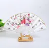 Portable dames pliant ventilateurs à main fête de mariage faveur soie tissu Floral danse spectacle accessoires ventilateur japonais