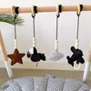 4 pièces/ensemble en bois massif Fitness Rack pendentif enfants chambre décoration nourrissons bébé Gym jouet suspendus ornements 210320