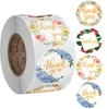 Paquete de pegatinas de estilo floral, pegatinas adhesivas de agradecimiento, rollo de 500 Uds., etiqueta redonda de 1 pulgada, 1,5 pulgadas y 3,8 cm para regalos de vacaciones y negocios