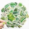 60pcs 녹색 식물 Monstera 바나나 잎 스티커 자동차 자전거 수하물 스티커 노트북 스케이트 보드 모터 물병 스노우 보드 벽 데칼 어린이 선물