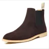 Bottes Chelsea élégantes en cuir hommes Couple chaussures taille 47 robe à enfiler bottes formelles modèle défilé de mode