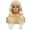 1034inch Transparent Lace Wigs Brazilian Body Wave 13x4 13x1 Human Hair Lace Front Wigs Blonde Color 613 Straight Human Hair Wigs2865687