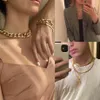 Hip Hop Męski Gruby Miami Cuban Link Chain Choker Naszyjnik Chunky Gold Color Stainlsteel Neck Collares Biżuteria dla kobiet X0509