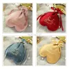 Gift Wrap Heart Flannel Chocolate Cookie Candy Bag Christmas Velvet Bags Wedding Favors Gifts Party Decoration Supplies EE