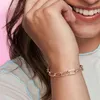 Me Link Chain Bracelet Rose Gold Real 925 Silver Fit Original Charms Diy for Brand Jewelry Making Gift Friend3389044