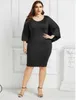 Casual jurken 2023 Zomer Europese en Amerikaanse plus-size damesjersey Schouder Fat Mm Sexy Bag Hip Dress1