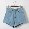 GCAROL Femmes Denim Shorts Vintage Taille haute Jeans à revers Casual Street Sexy Summer Spring Classic 210714