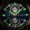 Büyük Dalgıç Erkekler Saatler Marka Lüks Curren Altın İzle Erkekler Su Geçirmez Chronograph Altın Erkek Saatler Relogio Masculino 210527