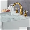 Torneiras de pia do banheiro Torneiras, chuveiros como jardim de casas de ouro escovadas de estilo retro curto e bacia fria faucet1 entrega 2021 rl9ol