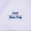 Anpassad Ron Cey # 10 Mitchell Ness Vit 1981 Jersey Stitched Men Women Youth Kid Baseball Jersey XS-6XL