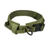 Colliers tactiques pour chiens Nylon réglable K9 Collier pour chiens militaires Boucle en métal robuste avec poignée Ranger Green-M311D