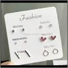 Boucles d'oreilles bijoux livraison directe 2021 6 paires par ensemble femmes Style mignon modèle coréen boucle d'oreille goujon N1V0T