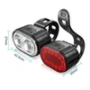 Feux de vélo USB Charge étanche feu arrière LED feu avant vélo cyclisme 6 Modes lampe arrière vtt route phare accessoires