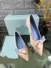 Fashion beautiful bow luxury designer women's shoes blue black white heel 2cm high pointed oversize wedding dress 35-41