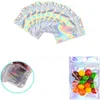 100pcs lot Resealable Plastic Retail Packaging Bags Holographic Aluminum Foil Pouch Smell Proof Bag for Food Storage