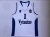 Koszulki do koszykówki NCAA 3 Liangelo Ball Vytautas Basketball Shirt 1 Lamelo Jersey mundurem Wszystkie zszyte college Lithuania Prienu Blue