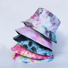 Lato krawat farbownik wiadro kapelusze dla mężczyzn kobiet odwracalny moda hip hop ulica podróż plenerowy
