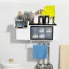 Wall Mounted / Desktop Tabletop Packaging Rack Cutter Holder Hole-free Hanging Box for Kitchen Storage