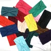 Mode large couleur unie coton bandeau pour femmes dame tissu uni Yoga Sport élastique bandeau Turban tête Wrap Bandana