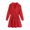 Summer Tunic Dress Women V-neck Long Sleeves Casual Fashion Chic Lady Shirt Dress Women 210709